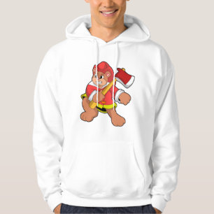 Veste À Capuche Ours en tant que pompier avec Ax