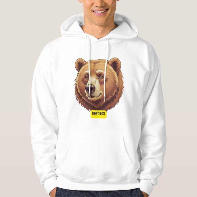 Veste À Capuche Ours grizzli. Hauteur de miel (Devant)