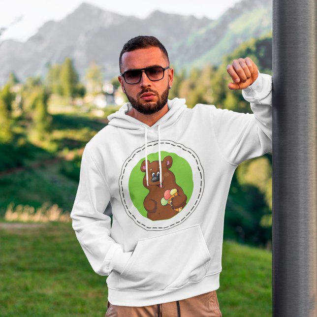 Veste À Capuche Ours mignon avec crème glacée Cône animal amusant (Créateur téléchargé)