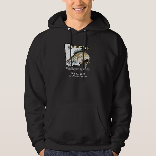 Veste À Capuche Ouvrage de walleye sur mesure Lake/Date Minnesota (Devant)