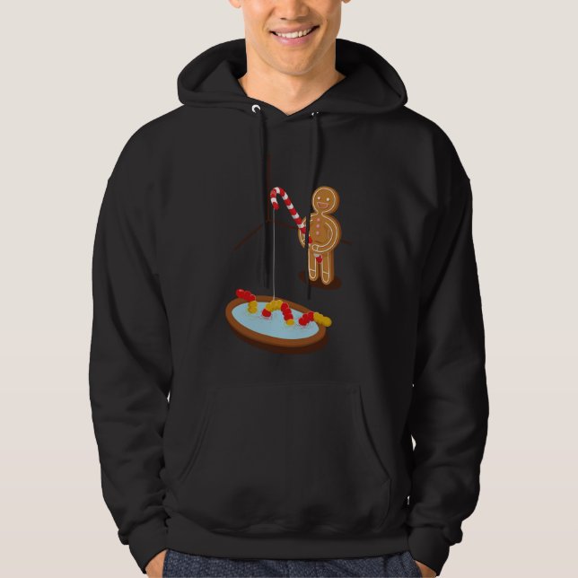 Veste À Capuche Pain D'Épices Homme Pêche Avec Un Ver Gommy (Devant)