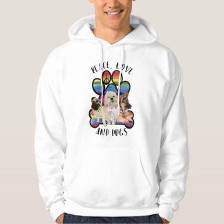 Veste À Capuche Paix, Amour et Chiens