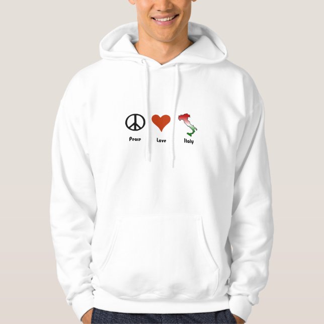 Veste À Capuche Paix, amour, Italie (Devant)