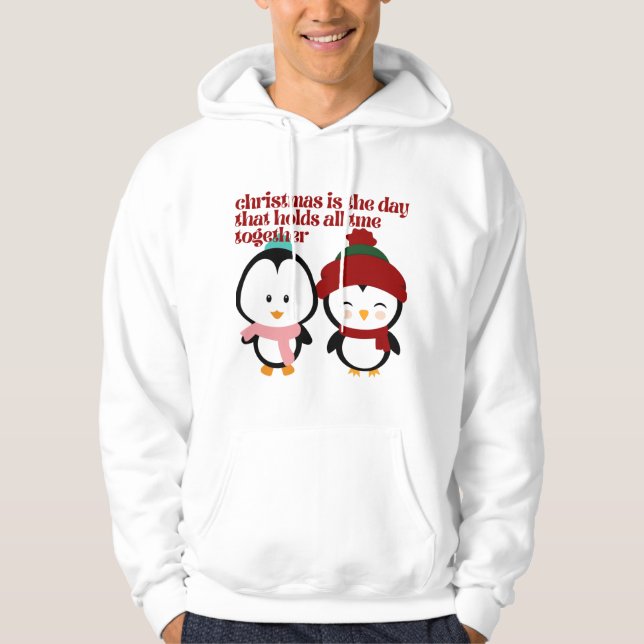 VESTE À CAPUCHE PAIX AMOUR RIRE FAMILLE FAMILLE FÊTE NOËL (Devant)