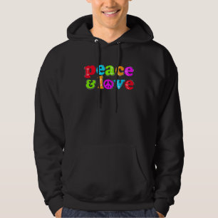 Veste À Capuche Paix Et Amour Coloré Citation De Slogan Joueur Ave