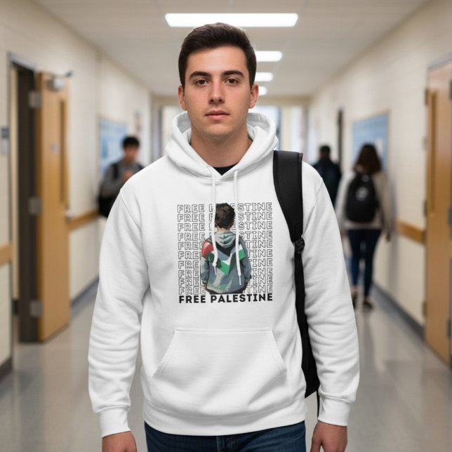 Veste À Capuche PALESTINE LIBRE blanc (Créateur téléchargé)