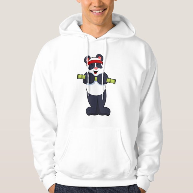 Veste À Capuche Panda au travail avec le poids du bambou (Devant)