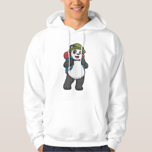 Veste À Capuche Panda comme randonneur avec sac à dos
