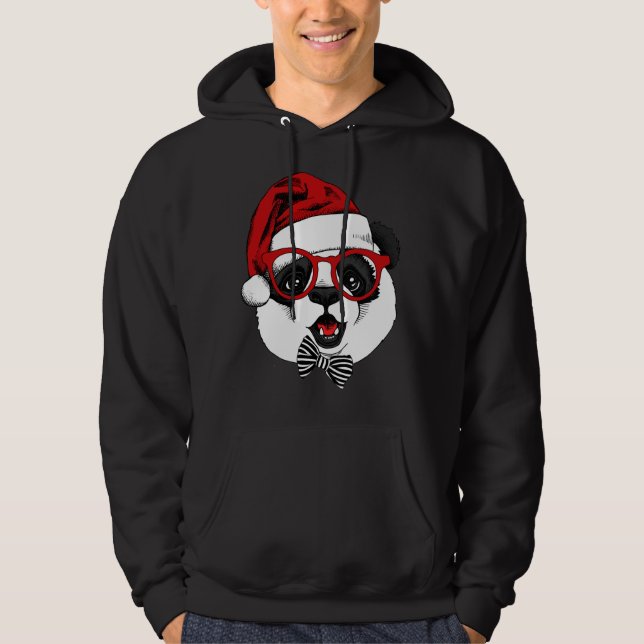 Veste À Capuche panda mignon et drôle à Noël (Devant)