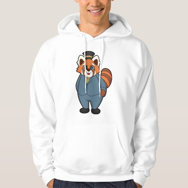Veste À Capuche Panda rouge en chambre avec Casquette (Devant)