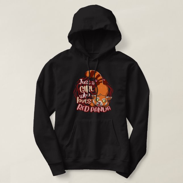 Veste À Capuche Panda Rouge Mignonne Juste Une Fille Qui Aime Les  (Design devant)