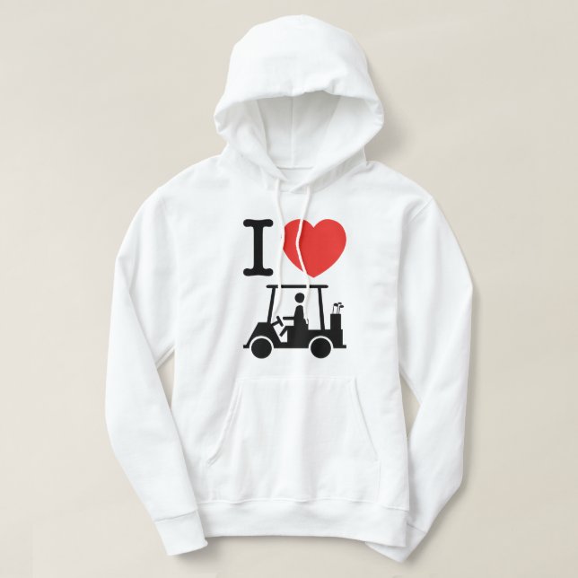 Veste À Capuche Panier de golf I Heart (Love) (Design devant)