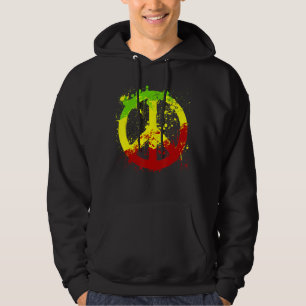 Veste À Capuche Panneau de la paix Reggae Ragga Rasta Freedome