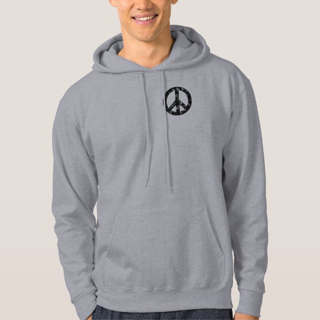 Veste À Capuche Panneau de Paix Noir Perdu (Devant)