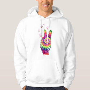 Veste À Capuche Panneau de Paix Psychédélique Rétro Arc-en-Ciel