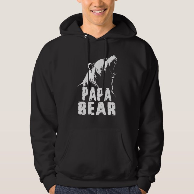 Veste À Capuche Papa Bear Meilleur papa Père Pop (Devant)