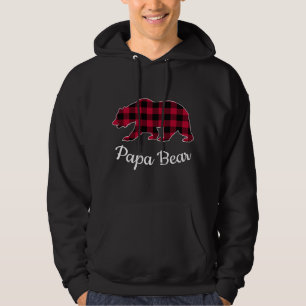Veste À Capuche Papa Bear Pajama Rouge Buffalo Longue Manche