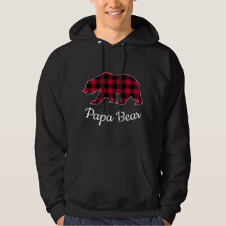 Veste À Capuche Papa Bear Pajama Rouge Buffalo Longue Manche