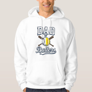 Veste À Capuche Papa de Ballers Baseball Softball Design Vintage_1