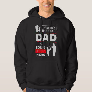 Veste À Capuche Papa Un Fils Premier Héros Une Fille Premier Amour