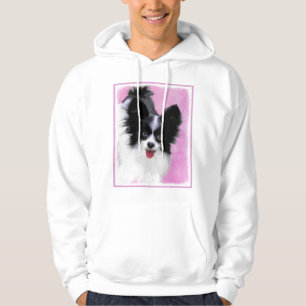 Veste À Capuche Papillon (blanc et noir) Peinture - Chien Art