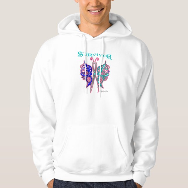 Veste À Capuche Papillon celtique de survivant - cancer de la (Devant)