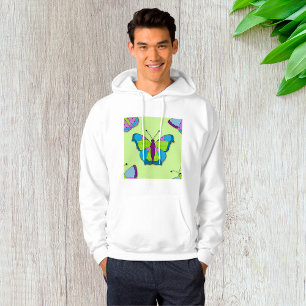 Veste À Capuche Papillon Patchwork sur Fond Vert