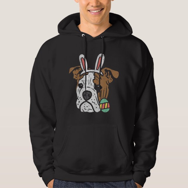 Veste À Capuche Pâques Anglais Bulldog Bunny Propriétaire Amoureux (Devant)
