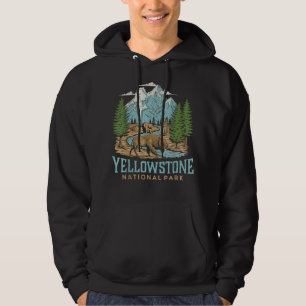 Veste À Capuche Parc national américain de Yellowstone Loup Bison 