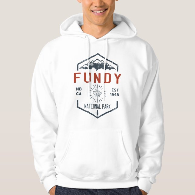 Veste À Capuche Parc national Fundy Canada Vintage en détresse (Devant)