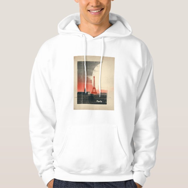 Veste À Capuche Paris, France - Graphique inspiré des années 1960 (Devant)