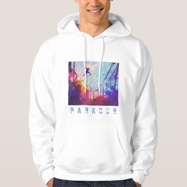 Veste À Capuche Parkour Urban Obstacle Course Libre Running Custom (Devant)