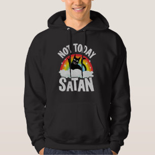 Veste À Capuche Pas aujourd'hui Satan Chat Arc-en-ciel Goth Jésus 