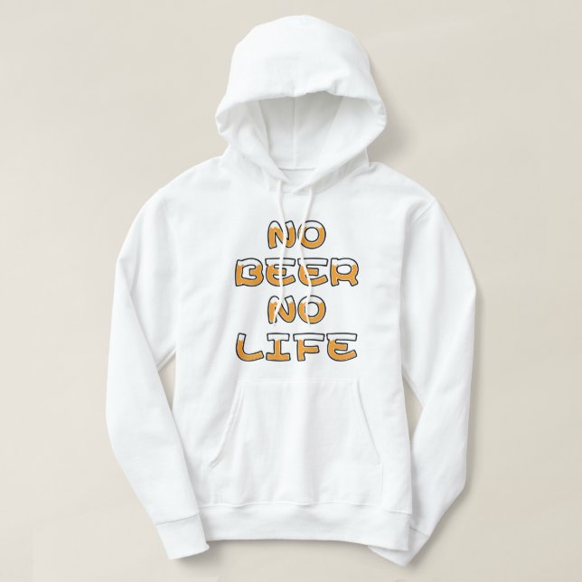 VESTE À CAPUCHE PAS DE BIÈRE PAS DE VIE (Design devant)