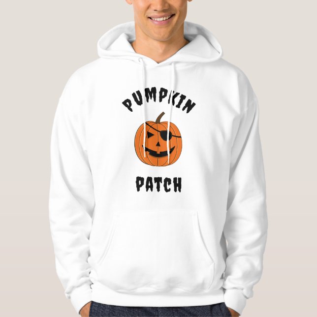 Veste À Capuche "Patch Citrouille" drôle (Devant)