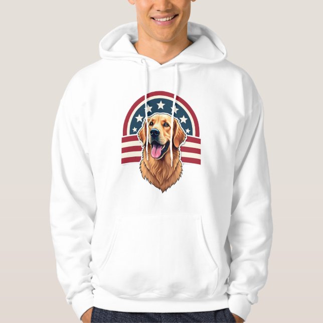 Veste À Capuche Patriotic Golden Retriever Arc Layout Shirt 2 (Devant)