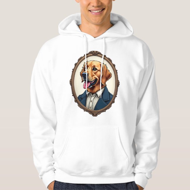 Veste À Capuche Patriotic Golden Retriever Portrait Vintage Tee (Devant)
