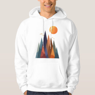 Veste À Capuche Paysage avec montagnes et soleil