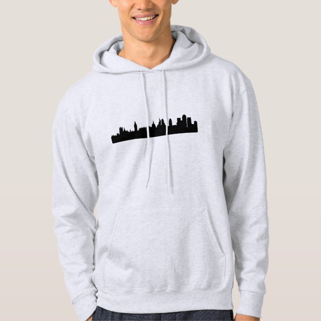 Veste À Capuche Paysage urbain de silhouette d'horizon de Londres (Devant)