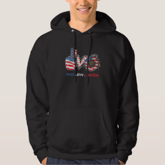 Veste À Capuche Peace Love America 4 juillet Patriotic Tournesol H