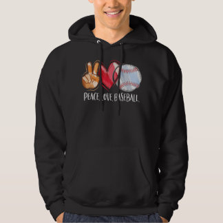 Veste À Capuche Peace Love Baseball Joueuse de baseball féminin Ba
