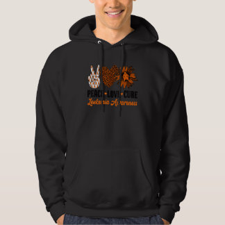Veste À Capuche Peace Love Cure Sunflower Leukemia Awareness Month