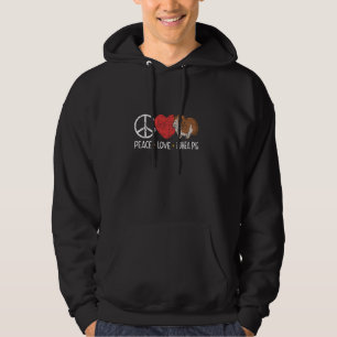 Veste À Capuche Peace Love Guinée Pigs mignon animal Amoureux des