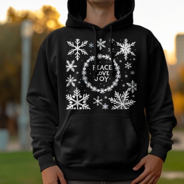 Veste À Capuche Peace Love Joy Festive de Noël (Créateur téléchargé)