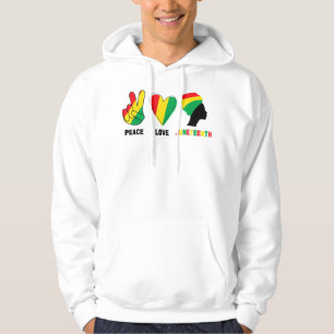 Veste À Capuche Peace Love Junetdix Pride Black Girl Black Queen