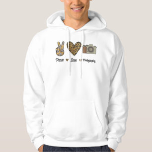 Veste À Capuche Peace Love Photographie Camera Photographe Caméra