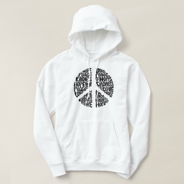 Veste À Capuche PEACE LOVE Shirt 60s les années 70 Tie Dye Hippie  (Design devant)