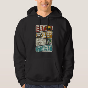 Veste À Capuche Pêcheur Pêche Manger Dormir Poisson Répéter Pêche