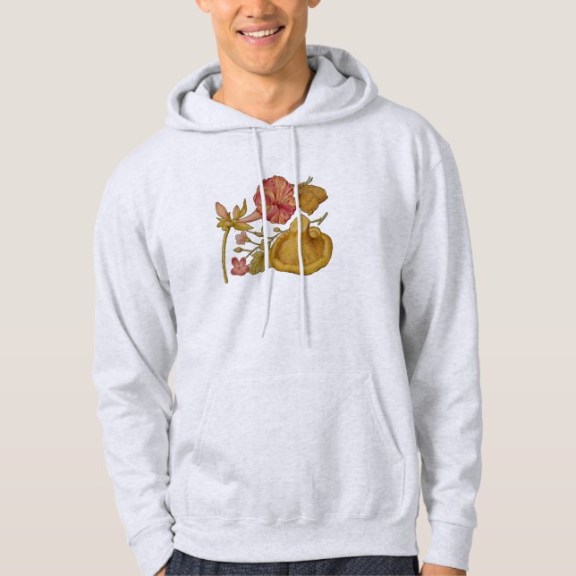 Veste À Capuche Peinture à l'aquarelle des champignons papillons (Devant)