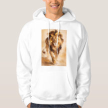 Peinture Abstraite Majestueuse Lion Doré Art de Lu